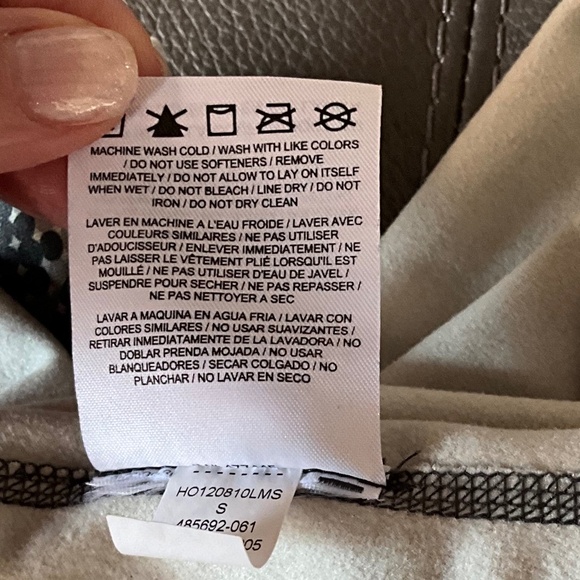 Nike Pro Running Gym Athletic Stretch Top Mod Print Active Layering Gray White S - Picture 7 of 10